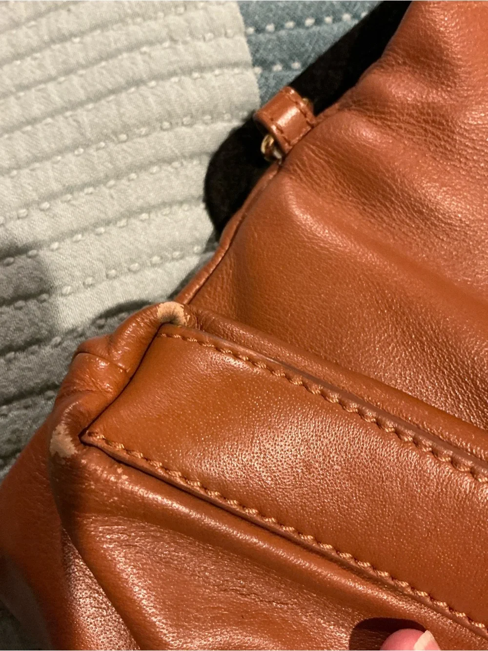 Tory Burch Cognac Leather Fold Over Crossbody Clutch Convertible Bag